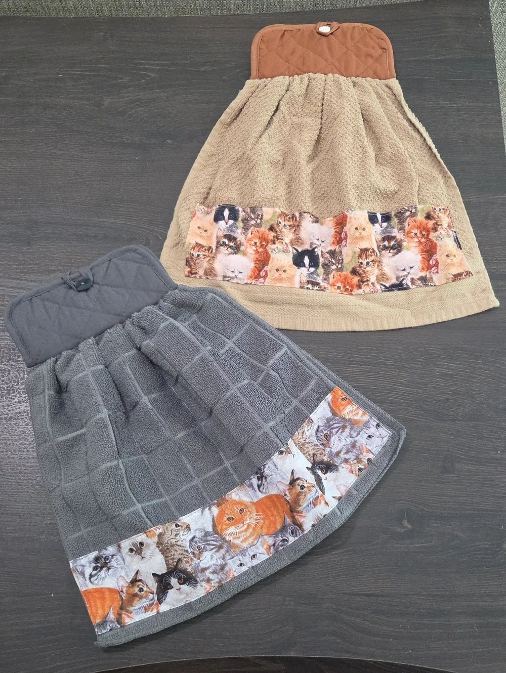Beige & Gray Cat Lover Hanging Kitchen Towels